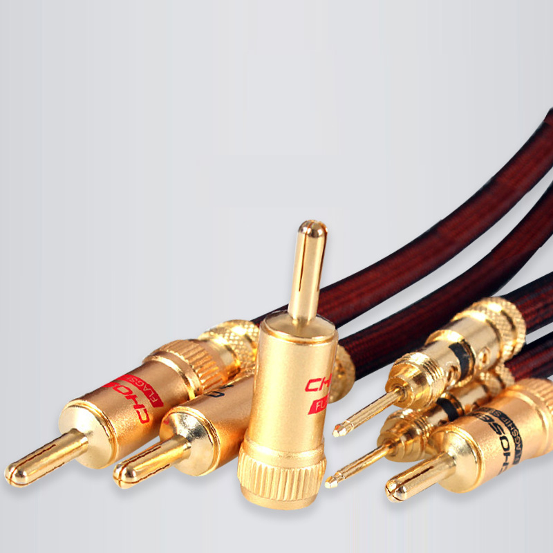 Choseal LB-5109 6N OCC Аудиофильский HIFI-акустический кабель, позолоченный штекер типа «банан», 2,5 м, 2,5 м (пара)