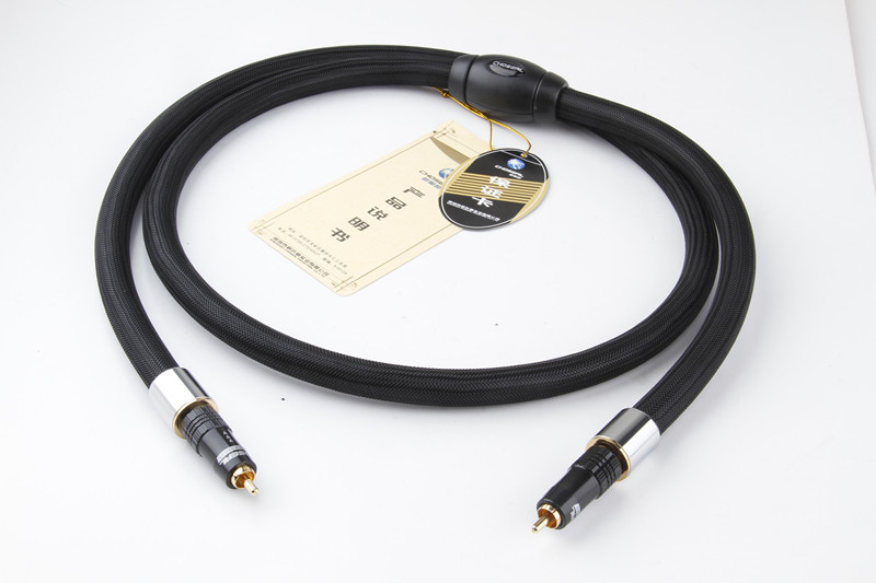 Câble Coaxial numérique Choseal TB-5208 6N OCC 75ohm 1.5M câble de prise plaqué or 24K