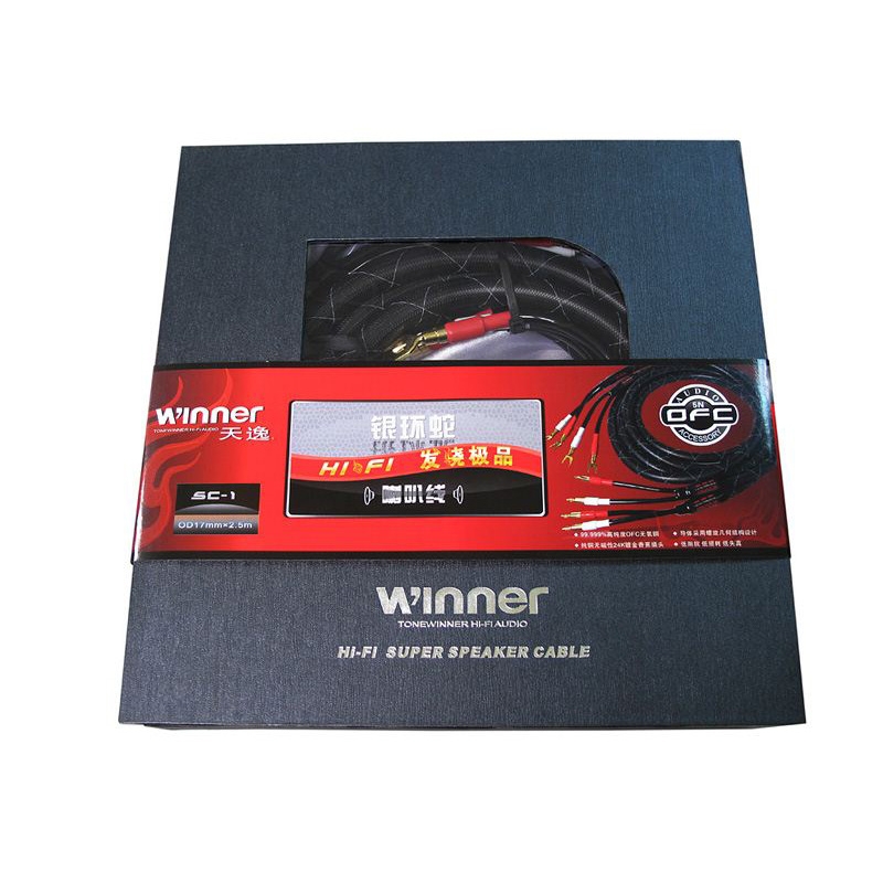 ToneWinner SC-1 Cable de altavoces de audio Hifi Audiophile 2,5 M par