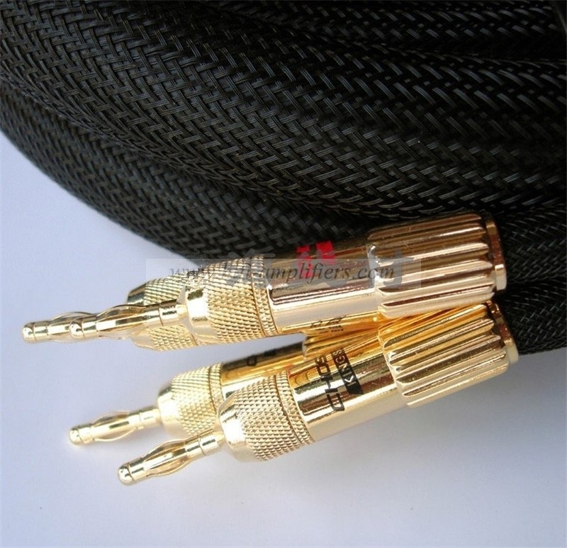 Choseal LA-5101 6N OCC Audiophiles HiFi-Lautsprecherkabel, 24 K vergoldeter Bananenstecker, Top-Level-Lautsprecherkabel, erstklassiges Kabel, 2,5 m