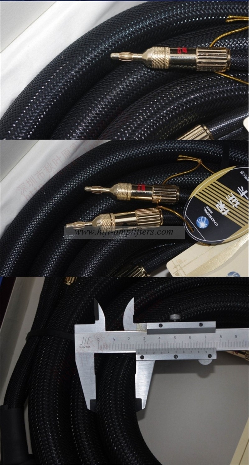 Choseal LA-5101 6N OCC Audiophiles HiFi-Lautsprecherkabel, 24 K vergoldeter Bananenstecker, Top-Level-Lautsprecherkabel, erstklassiges Kabel, 2,5 m