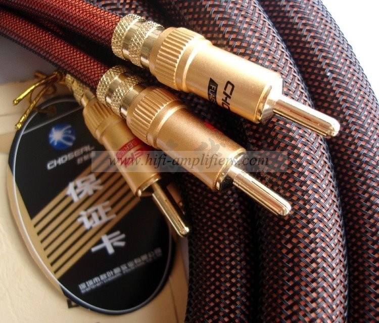 Choseal LB-5109 6N OCC Audiophile HiFi-Lautsprecherkabel, 24K vergoldeter Bananenstecker, 2,5 m (Paar)
