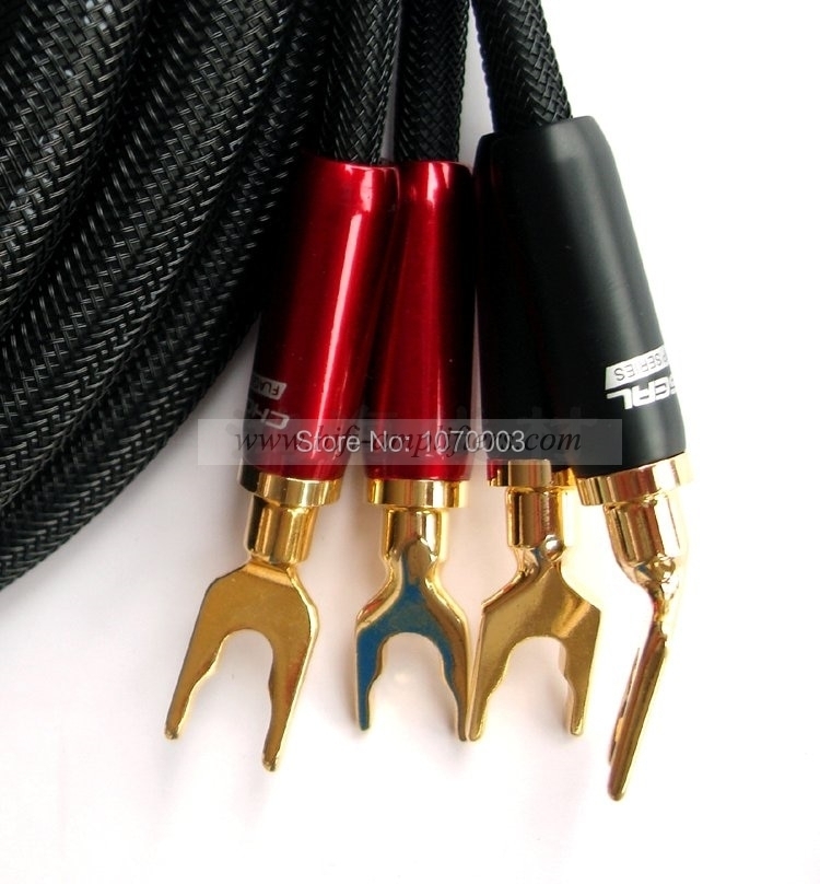 Choseal LB-5108 6N OCC Аудиофильский HIFI-акустический кабель, позолоченный 24 К банан + U-разъем, 2,5 м, не «сделай сам» (пара)