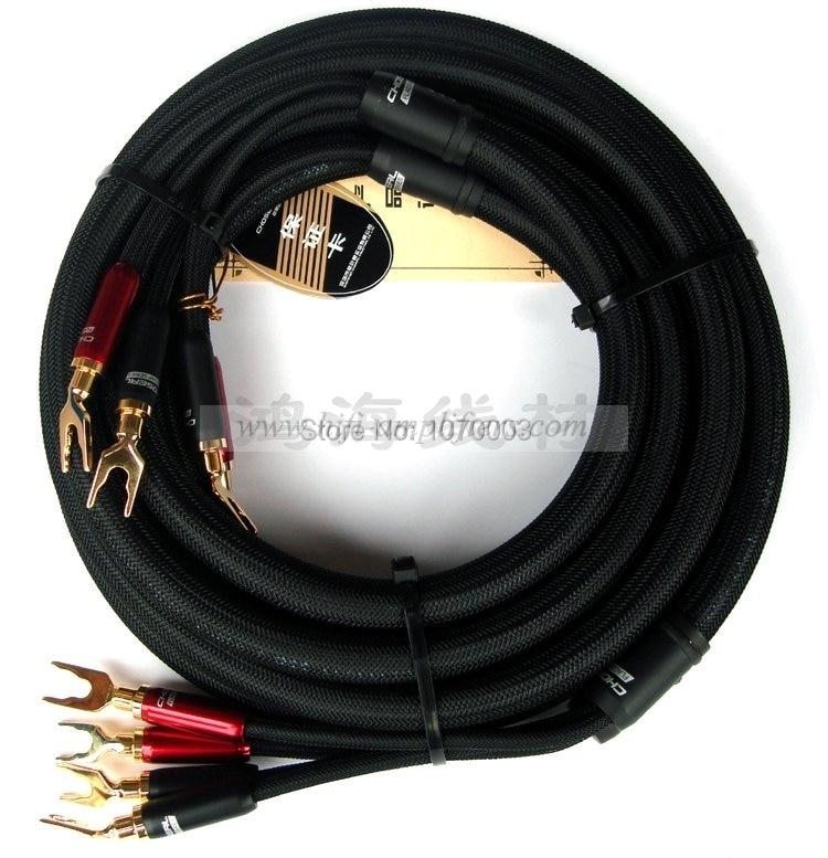 Choseal LB-5108 6N OCC Аудиофильский HIFI-акустический кабель, позолоченный 24 К банан + U-разъем, 2,5 м, не «сделай сам» (пара)