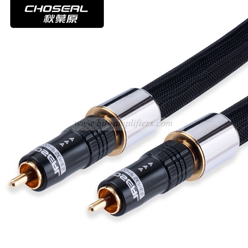 Câble Coaxial numérique Choseal TB-5208 6N OCC 75ohm 1.5M câble de prise plaqué or 24K