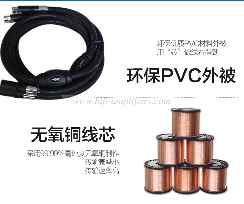 Choseal BB-5605 Qualité supérieure 6N OCC Audiophile 24K Câble XLR mâle et femelle plaqué or 1m (La paire)