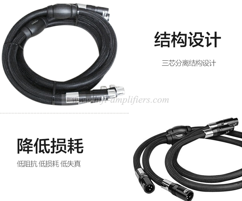 Choseal BB-5605 Qualité supérieure 6N OCC Audiophile 24K Câble XLR mâle et femelle plaqué or 1m (La paire)