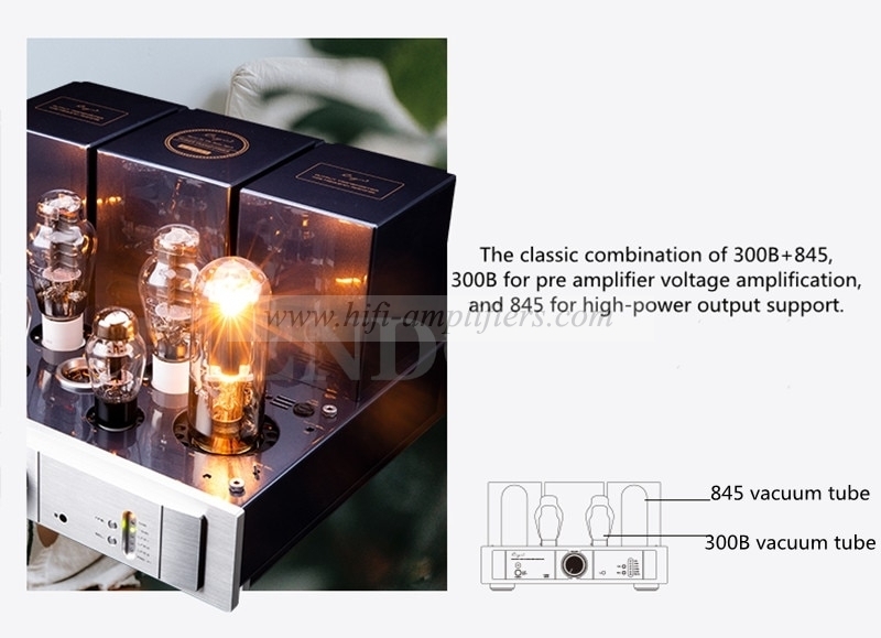 Cayin A-845 PLUS Hi-Fi ламповый интегрированный ламповый усилитель мощности класса A 300b 845 однотактный усилитель 25W*2