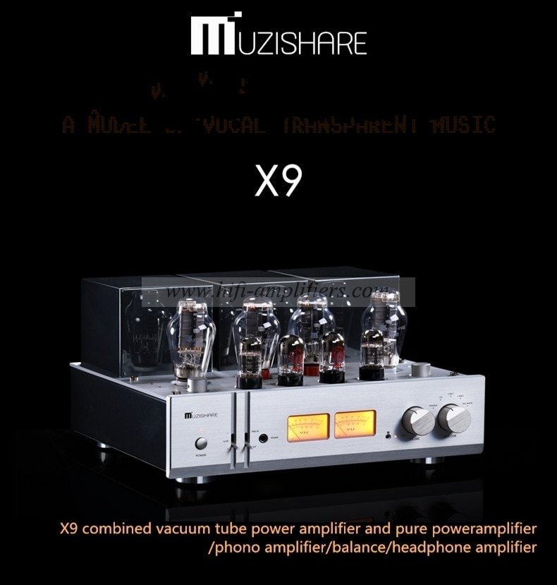MUZISHARE X9 HI FI Integrierter Verstärker Single-Ended Class A Vakuumröhre 300B Röhrenverstärker