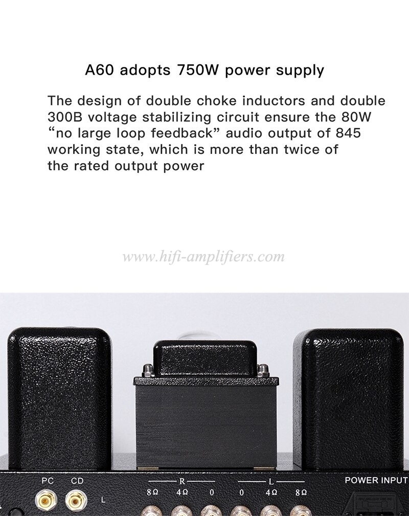 Amplificador de tubo Boyuu A60 845 Reisong Amplificador de alta potencia de un solo extremo REISONG