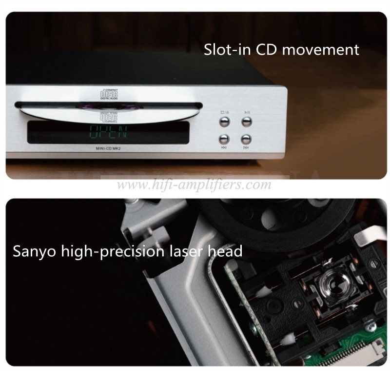 Cayin MINI-CD MK2 mini reproductor de CD doméstico, reproductor de CD de música hifi con fiebre, movimiento de CD con ranura, cabezal láser de alta precisión Sanyo