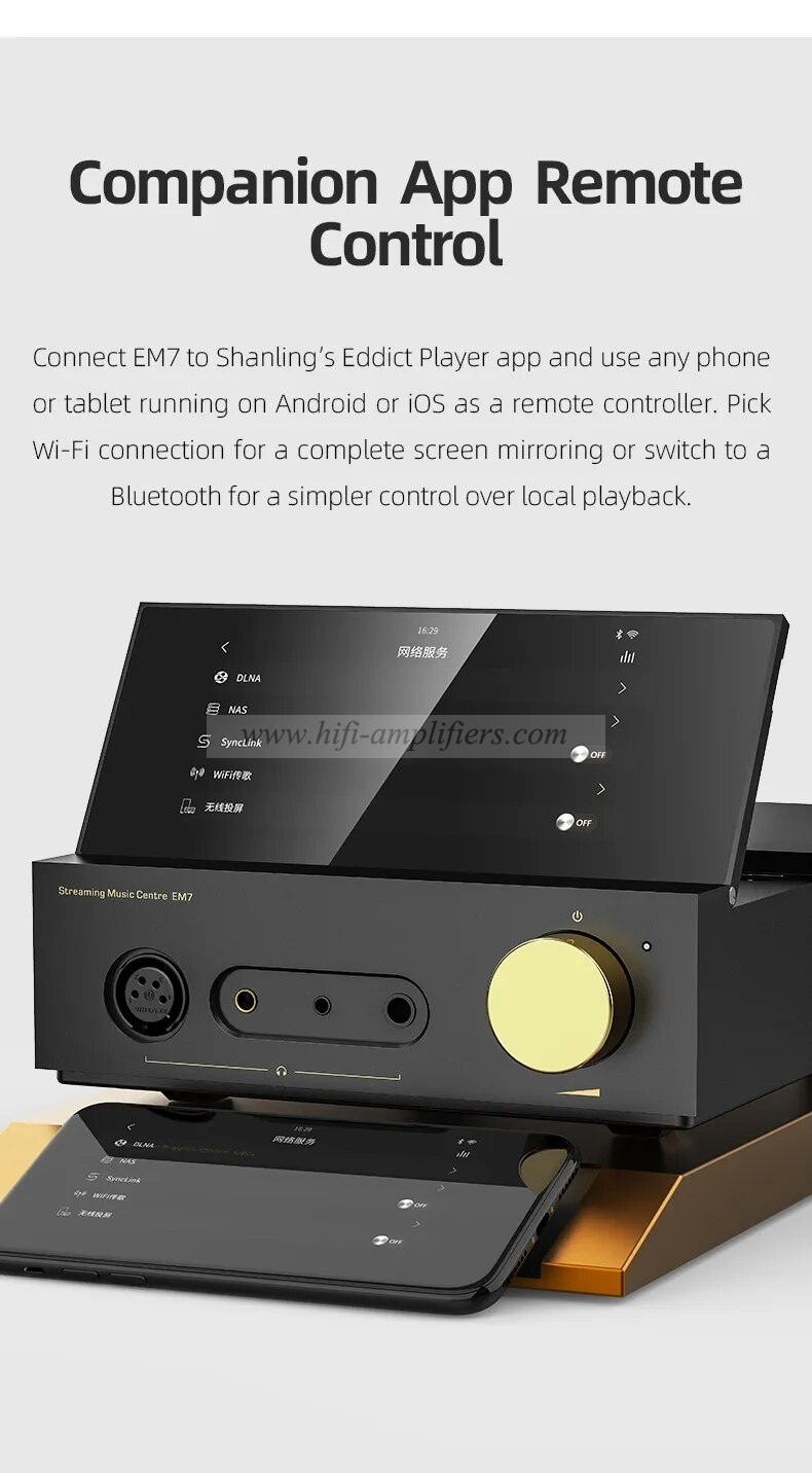 SHANLING EM7 Android 10 Универсальный настольный музыкальный плеер AMP/DAC ES9038Pro, усилитель для наушников, Bluetooth 5,0 PCM 384 DSD512