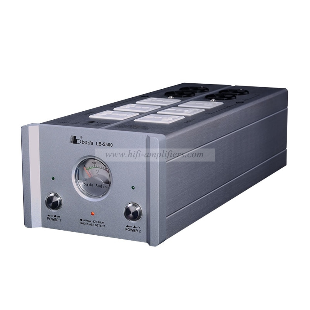 Bada LB-5500 HiFi Power Filter Plant Schuko Socket 8Ways AC Power Conditioner Audiophile Power Purifier with US Outlets