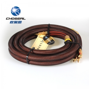 Choseal LB-5109 6N OCC Audiophile HIFI Cable de altavoz 24K conector banana chapado en oro 2,5 m (par)